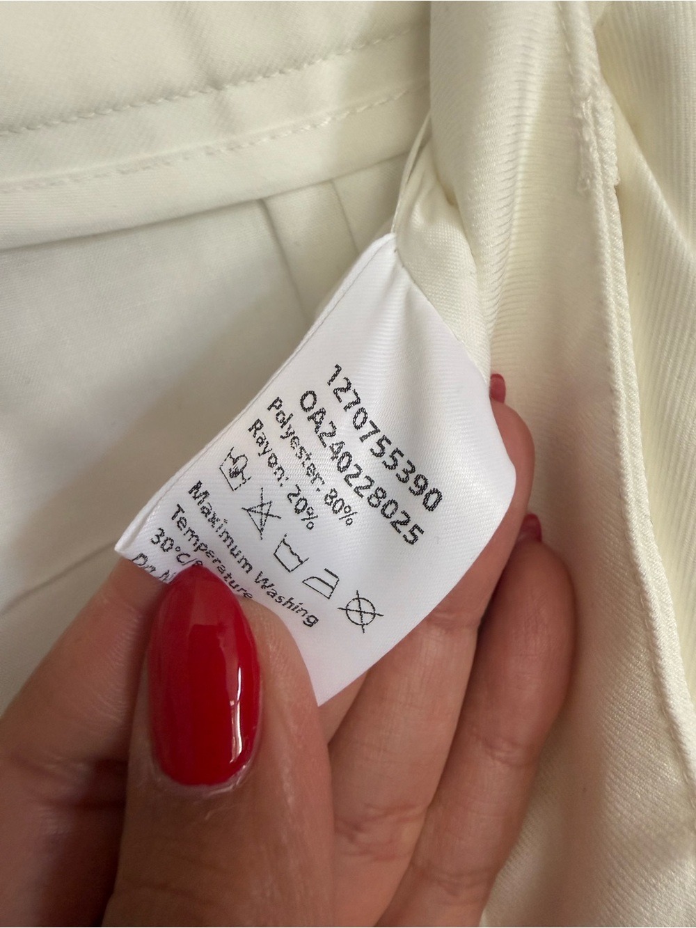 Wide Leg High-Waist White Pants without Belt - Picture 5 of 6